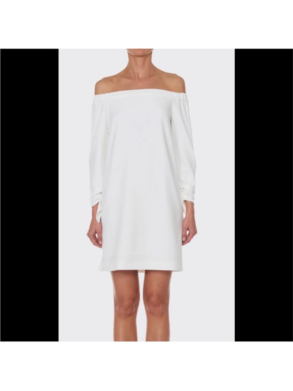 Tibi White Off-the-Shoulder Mini Dress
